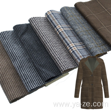 double-faced wool coat fabric plaid check fabric